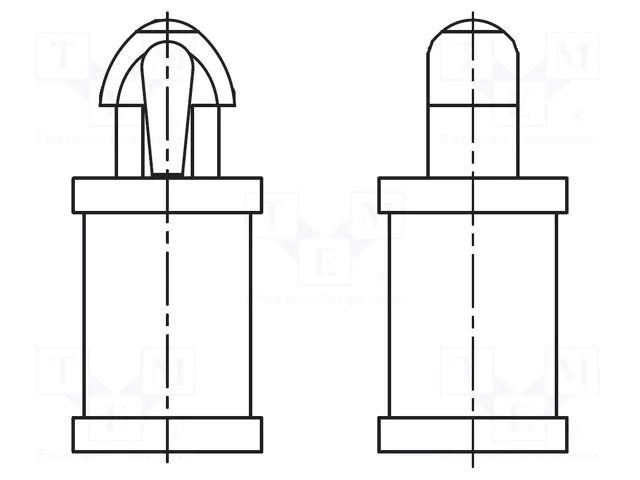 PCB distance; polyamide 66; L: 6.4mm; snap fastener; natural DREMEC DR8G809V40203
