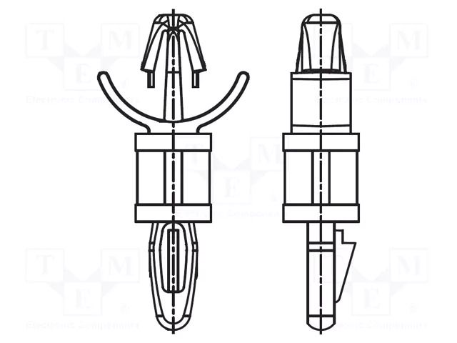 PCB distance; polyamide; L: 15.9mm; snap fastener; natural DREMEC DR8G813V40367