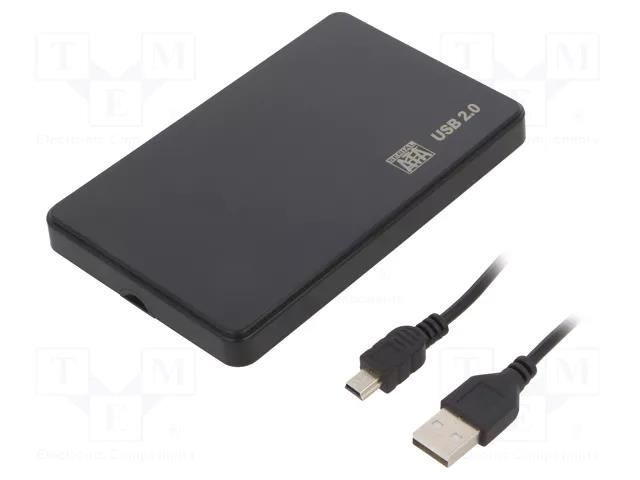 Hard discs housing: 2,5"; PnP; SATA III,USB 2.0; plastic; black QOLTEC QOLTEC-51862