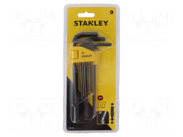 Wrenches set; hex key; Plating: black finish; 9pcs. STANLEY STL-0-69-256