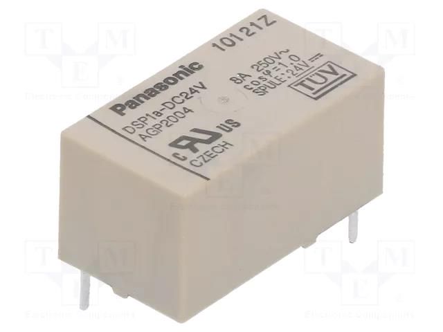 Relay: electromagnetic; SPST-NO; Ucoil: 24VDC; Icontacts max: 8A PANASONIC DSP1A-DC24V