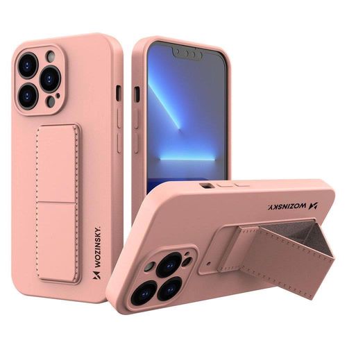 Wozinsky Kickstand Case iPhone 13 mini pink silicone case with stand, Wozinsky 5907769318818 5907769318818