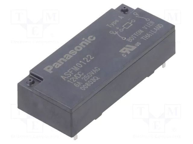 Relay: miniature; NC + NO; Ucoil: 12VDC; 6A; 4A/250VAC; 4A/30VDC PANASONIC ASFM0122S