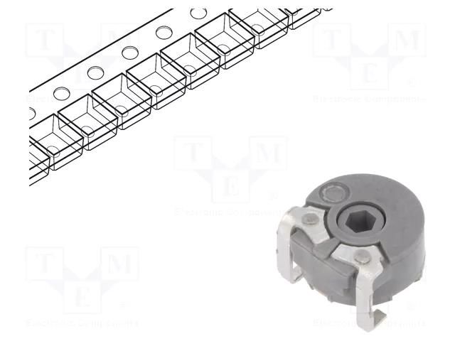 Potentiometer: mounting; single turn,horizontal; 100kΩ; 100mW PIHER PS6MV55-104A-I