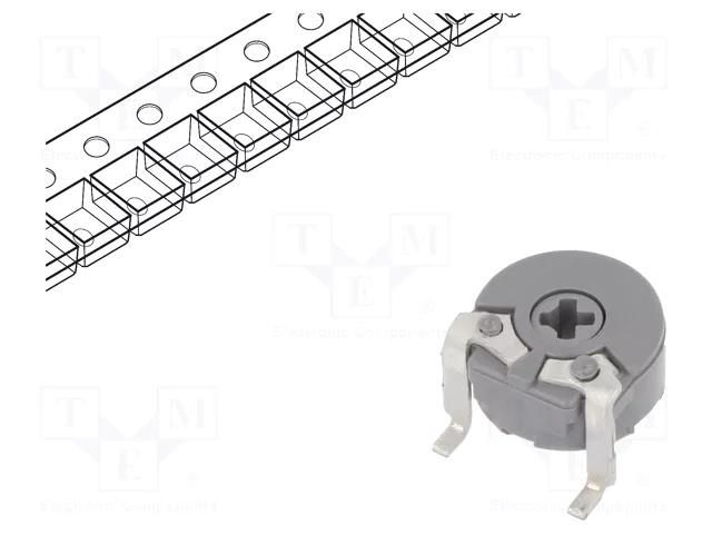 Potentiometer: mounting; single turn,horizontal; 1MΩ; 100mW; SMD PIHER PS6KV50-105A-I