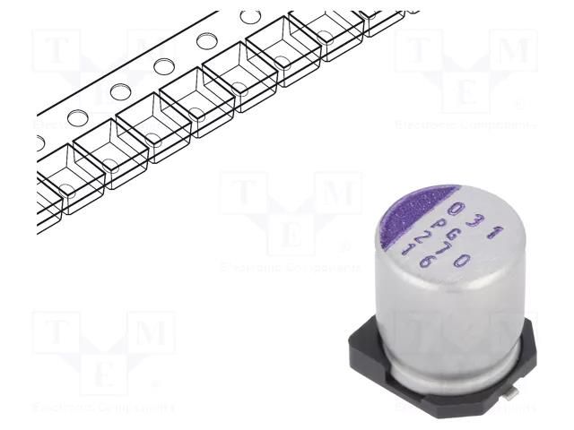Capacitor: polymer; low ESR; 270uF; 16VDC; SMD; OS-CON SVPG; ±20% PANASONIC 16SVPG270MX