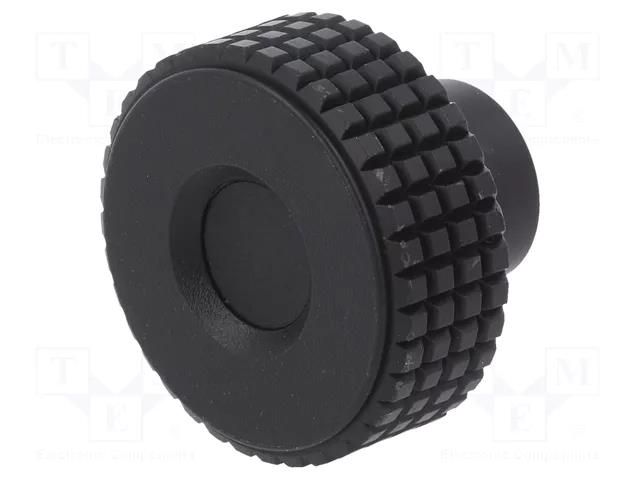 Knob; Ø: 61mm; H: 39mm; technopolymer PP; Ømount.hole: 10mm; knurled ELESA+GANTER MBT.60B-10-C9