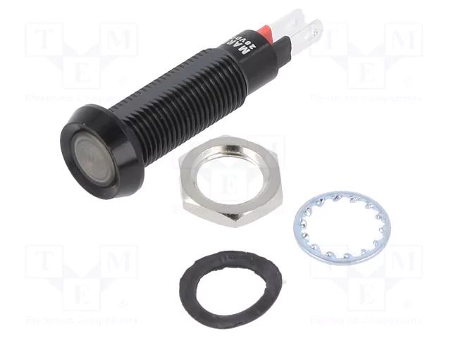 Indicator: LED; recessed; green; 24÷28VDC; Ø8.1mm; IP67; cables MARL 677-532-23