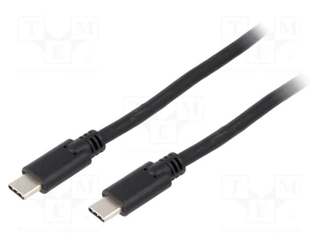 Cable; USB 3.2; USB C plug,both sides; 0.5m; black; 4K; 5Gbps; 60W GOOBAY USB.C-PD60-0.5BK