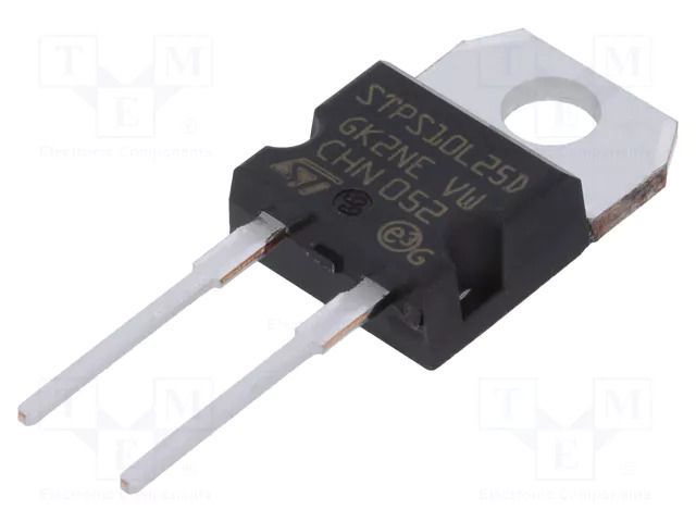 Diode: Schottky rectifying; THT; 25V; 10A; TO220AC; Ufmax: 0.46V STMicroelectronics STPS10L25D
