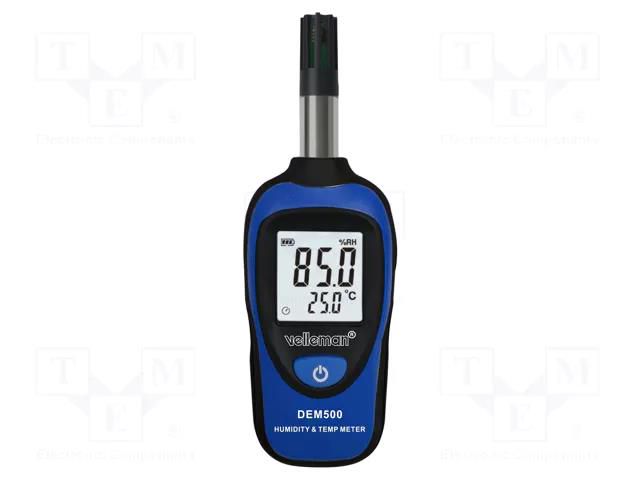 Thermo-hygrometer; LCD; 3,5 digit; Sampling: 2x/s; -20÷70°C; 0.1°C VELLEMAN VEL-DEM500