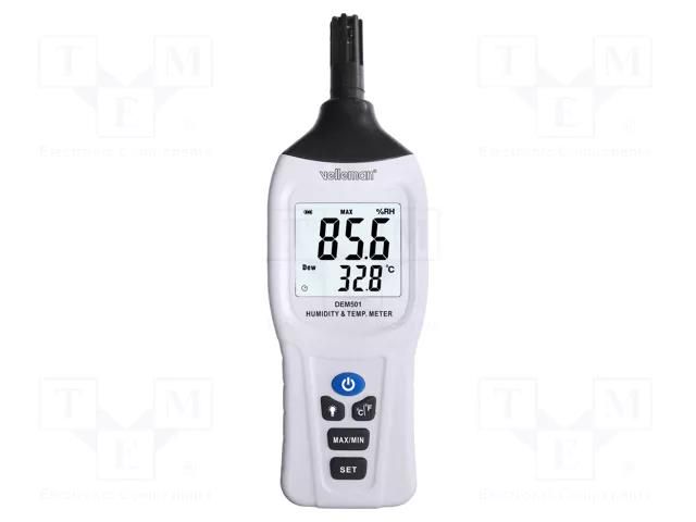 Thermo-hygrometer; LCD; 3,5 digit; Sampling: 1x/s; -20÷70°C; 0.1°C VELLEMAN VEL-DEM501