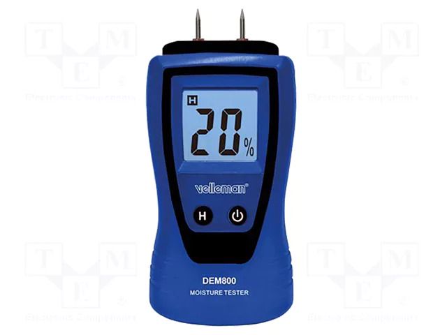 Hygrometer; LCD; 5÷90%RH; 154x68x26mm; Equipment: user's manual VELLEMAN VEL-DEM800