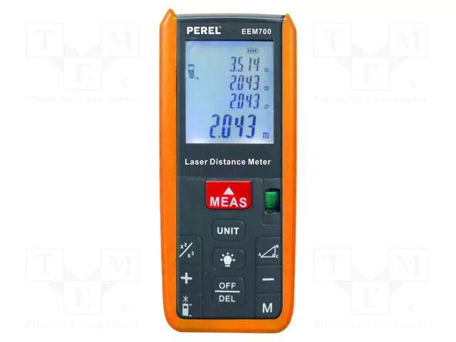 Distance meter; LCD; 0.05÷60m; Meas.accur: ±1,5mm; IP54; Unit: ft,m VELLEMAN VEL-EEM700