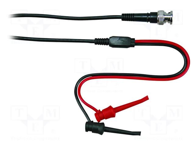 Test lead; 33VAC,60VDC; 6A; BNC plug,clip-on hook probe x2 VELLEMAN VEL-TLM56