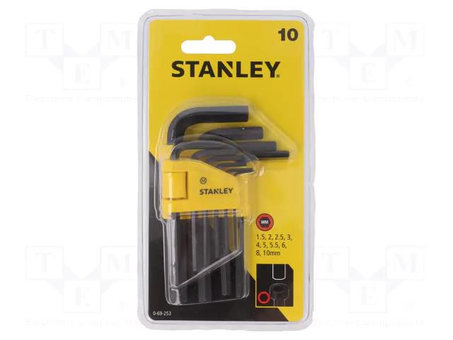 Wrenches set; hex key; Plating: black finish; 10pcs. STANLEY STL-0-69-253