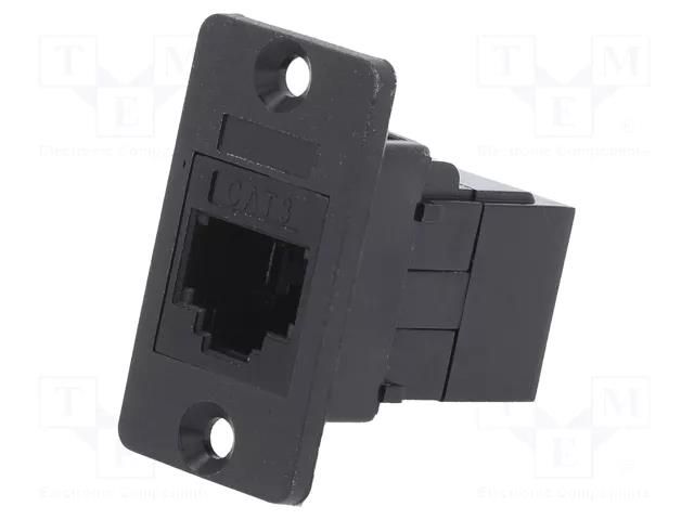 Coupler; SLIM; Cat: 3; 6p4c; RJ11 socket,both sides; 29mm; plastic CLIFF CP30623