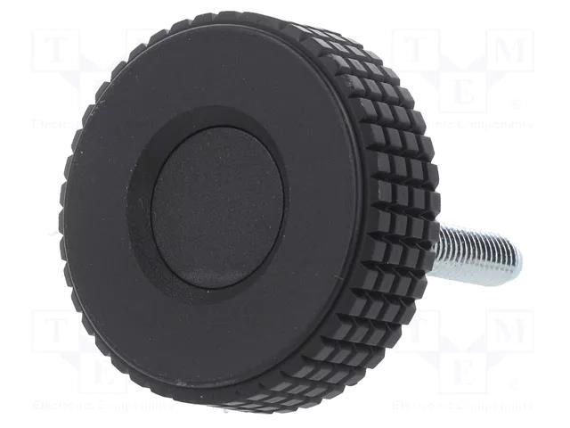 Knob; Ø: 61mm; Ext.thread: M10; 20mm; H: 39mm; technopolymer PP ELESA+GANTER MBT.60P-M10X20-C9