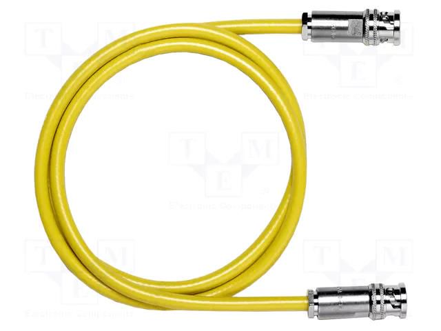 Test lead; 500VDC; BNC plug,both sides; Len: 1.5m; yellow; Z: 50Ω POMONA POM-5223-60