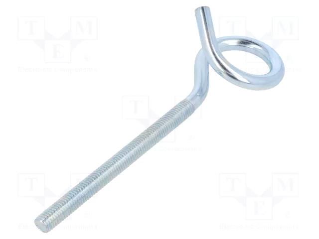 Hook; ring; steel; zinc; Thread len: 110mm; Overall len: 180mm DROMET D-HOH10180