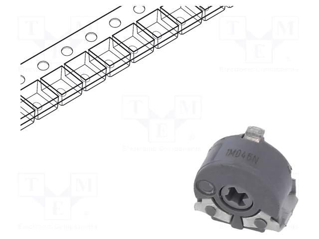 Potentiometer: mounting; single turn,horizontal; 1MΩ; 100mW; SMD PIHER PS6KV55-105A-I