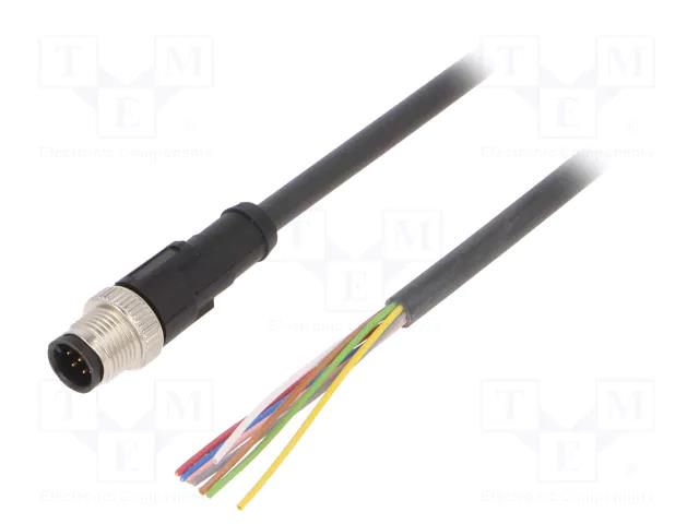 Cable: for sensors/automation; M12; PIN: 8; straight; 2m; plug; 4A LAPP 22260091