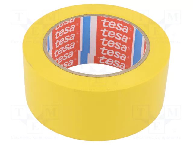 Tape: warning; yellow; L: 33m; W: 50mm; self-adhesive; Thk: 0.15mm TESA TESA-60760/YE