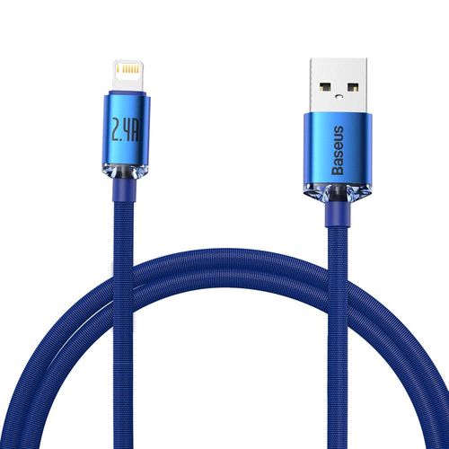 Baseus Crystal Shine Series cable USB cable for fast charging and data transfer USB Type A - Lightning 2.4A 1.2m blue (CAJY000003), Baseus 6932172602697 6932172602697