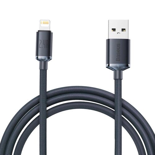 Baseus Crystal Shine Series cable USB cable for fast charging and data transfer USB Type A - Lightning 2.4A 2m black (CAJY000101), Baseus 6932172602710 6932172602710