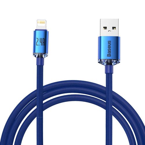 Baseus Crystal Shine Series cable USB cable for fast charging and data transfer USB Type A - Lightning 2.4A 2m blue (CAJY000103), Baseus 6932172602727 6932172602727