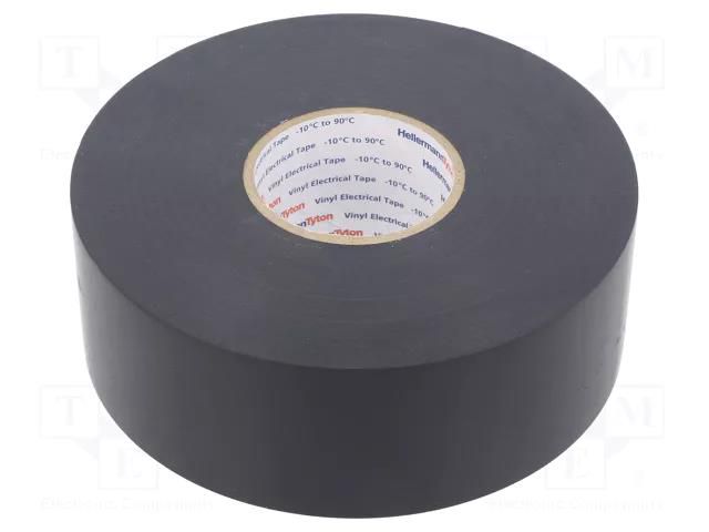 Tape: electrical insulating; W: 38mm; L: 33m; Thk: 0.25mm; black HELLERMANNTYTON HTAPE-FLX25-38BK
