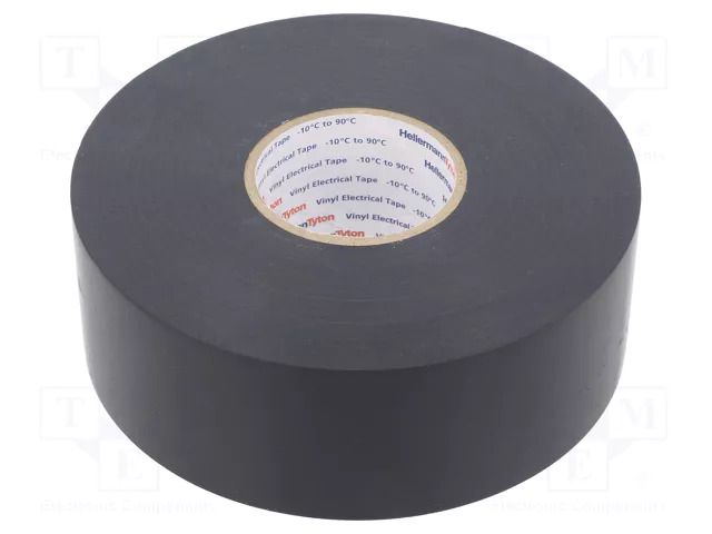 Tape: electrical insulating; W: 38mm; L: 33m; Thk: 0.25mm; black HELLERMANNTYTON HTAPE-FLX25-38BK