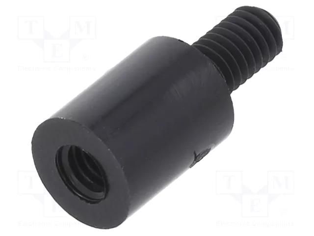 Screwed spacer sleeve; cylindrical; polyamide; M4; M4; 10mm; black DREMEC TFM-M4X10/DR287RD