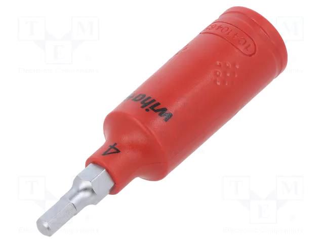 Socket; hex key,insulated,socket spanner; HEX 4mm; 1/4"; 1kV WIHA WIHA.43110