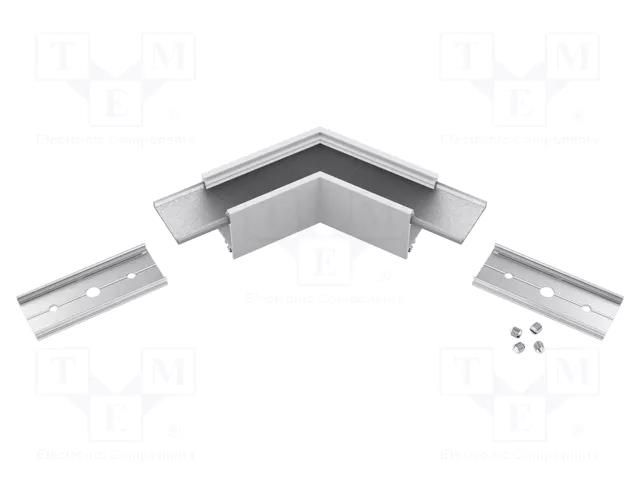 Connector 120°; silver; aluminium,polycarbonate; anodized TOPMET TOP-C1880020