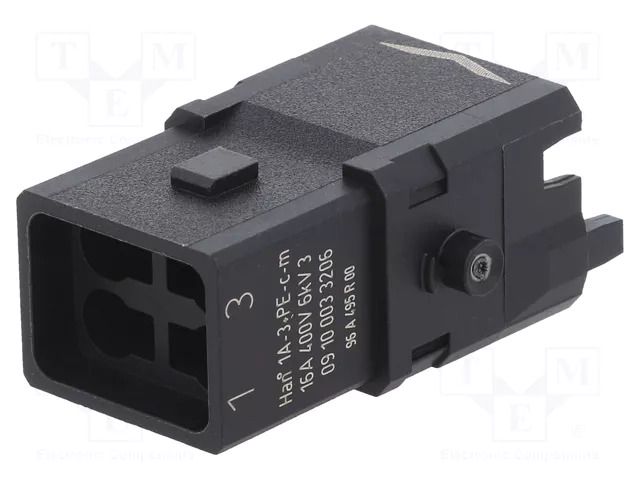 Connector: HDC; contact insert; male; Han® 1A; PIN: 4; 3P+PE; Han E® HARTING 09100033206