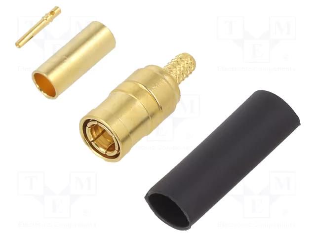 Connector: SMB; socket; female; straight; 50Ω; soldering,crimped AMPHENOL RF 142186