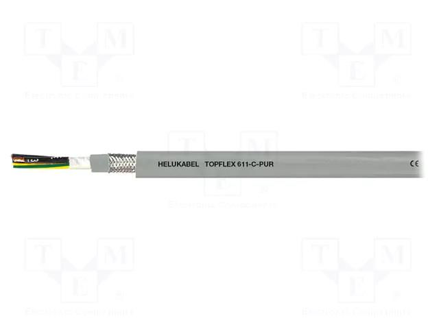 Wire: servo drive; TOPFLEX®611-C-PUR; 4G120mm2; grey; stranded; Cu HELUKABEL TOPFLEX611CP-4G120