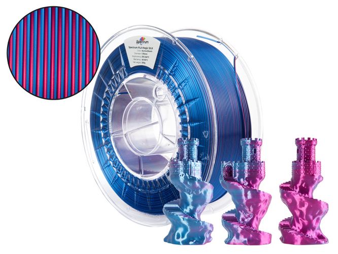 Filament PLA Magic silk AURORA BLOOM (Blue, Magenta) 1kg Spectrum PLA-MagAuro-1-SPEC 5905991404989