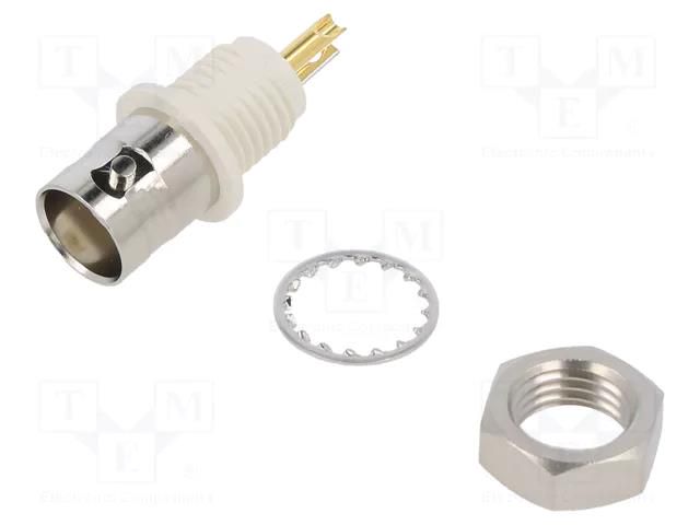 Connector: BNC; socket; female; straight; 50Ω; soldering; PTFE AMPHENOL RF 112431