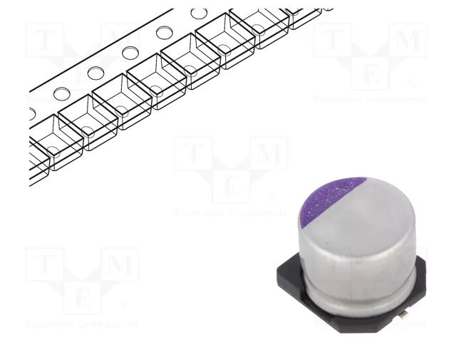 Capacitor: polymer; 47uF; 20VDC; SMD; OS-CON SVQP; ±20%; Ø8x7mm PANASONIC 20SVQP47M