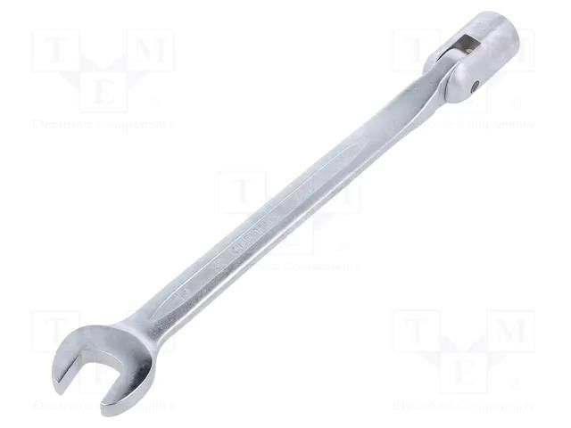 Wrench; combination swivel head socket,with joint; L: 225mm KING TONY KT-1020-15