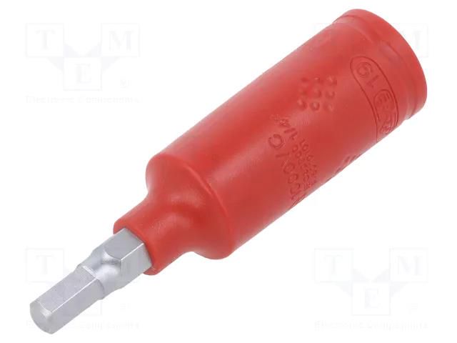 Socket; hex key,insulated,socket spanner; HEX 5mm; 1/4"; 1kV WIHA WIHA.43111