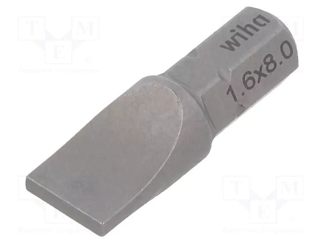 Screwdriver bit; slot; 8x1.6mm; 1/4"; Overall len: 25mm; STANDARD WIHA WIHA.01627