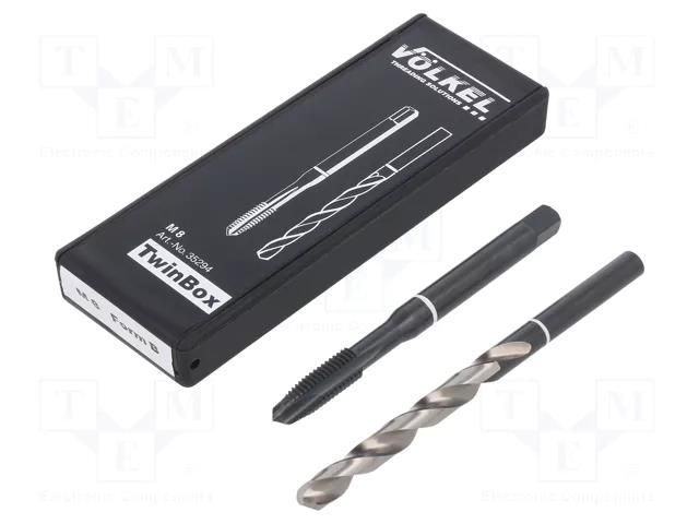 Tap; high speed steel cobalt HSS-E; M8; 1.25; ISO2/6H; 2pcs. VÖLKEL VOLKEL-35294