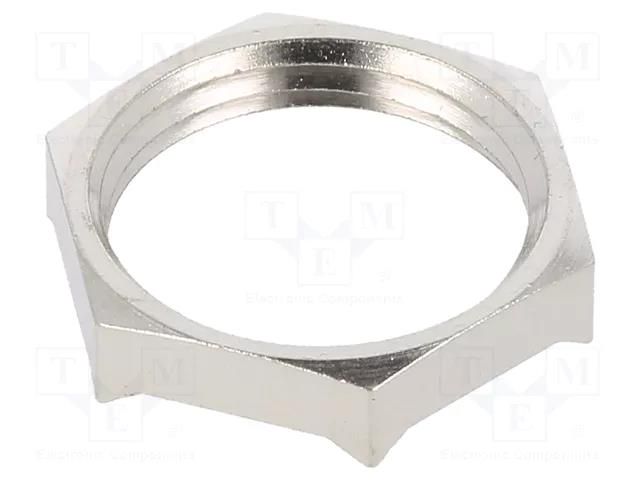 Nut; with earthing; PG11; brass; 21mm; Thread: PG; Plating: nickel LAPP LP-52103220