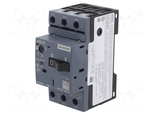 Motor breaker; 0.37kW; 220÷690VAC; for DIN rail mounting SIEMENS 3RV1011-0KA10