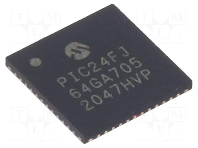 IC: PIC microcontroller; 64kB; I2C x2,I2S x3,SPI x3,UART x2 MICROCHIP TECHNOLOGY 24FJ64GA705-I/M4