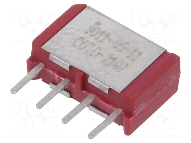 Relay: reed switch; SPST-NO; Ucoil: 5VDC; 0.5A; max.200VDC; 3W; THT COTO TECHNOLOGY 9011-05-11