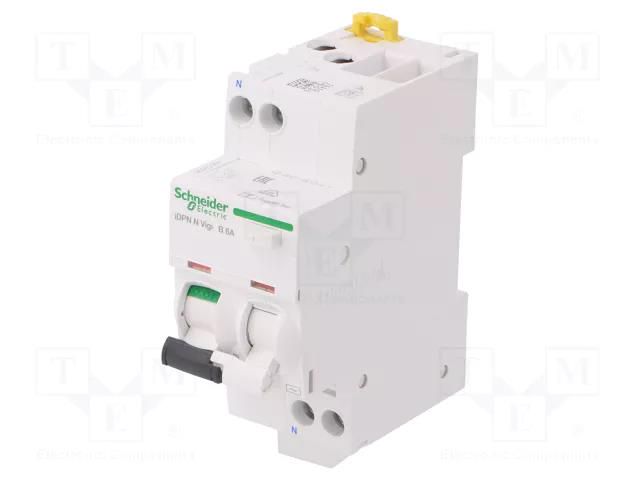 RCBO breaker; Inom: 6A; Ires: 30mA; Max surge current: 250A; IP20 SCHNEIDER ELECTRIC A9D55606